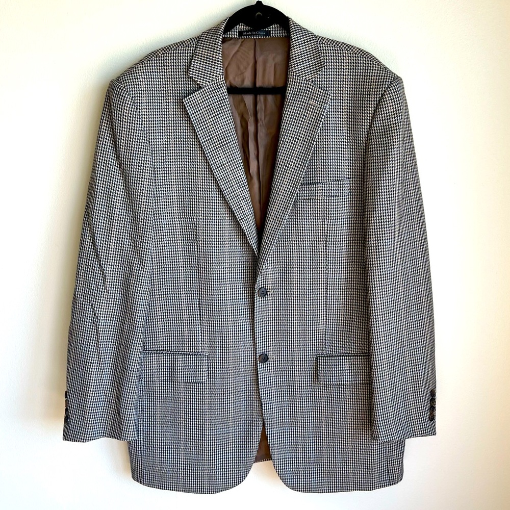 Pendleton 100% Lambs Wool Men’s Houndstooth Sport Jacket, 44L